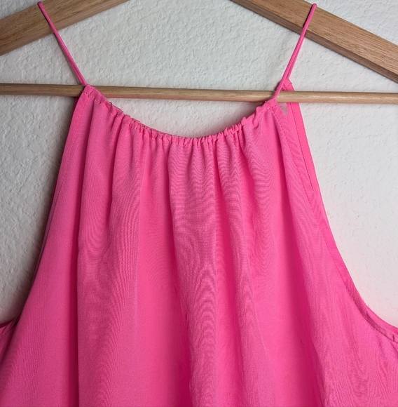 Lily Pulitzer Millie 100% Silk Halter Top Size Medium Pink Tropical Beachy - Picture 5 of 11